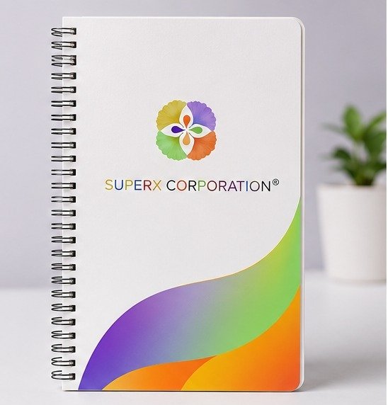 SuperX branded notebook