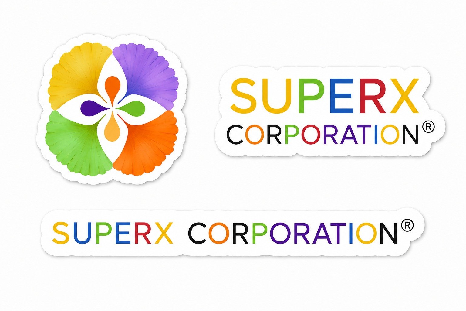 SuperX branded stickers